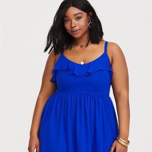 Torrid Blue Chiffon Dress EUC
